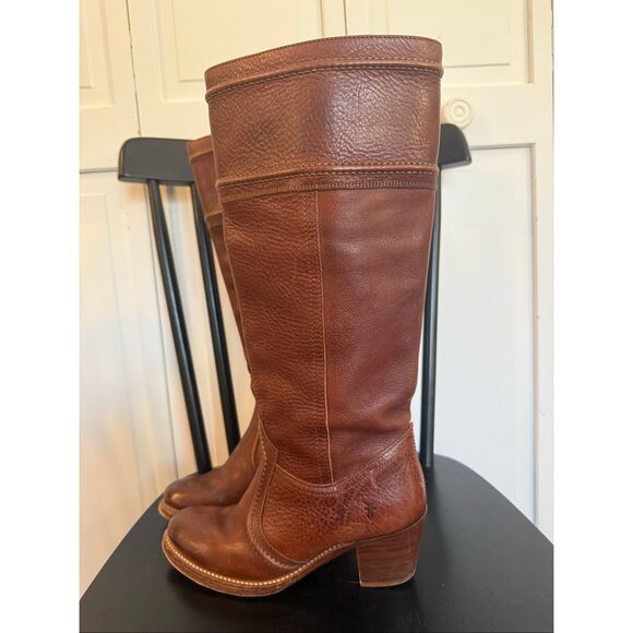 Frye Jane 14l stitched Pebbled leather heeled boots size 6 western - Picture 6 of 10